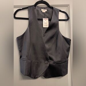 Jason Wu Charcoal Satin Vest